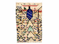 Handmade Colorful Azilal Rug - Abstract Royal Blue Motif