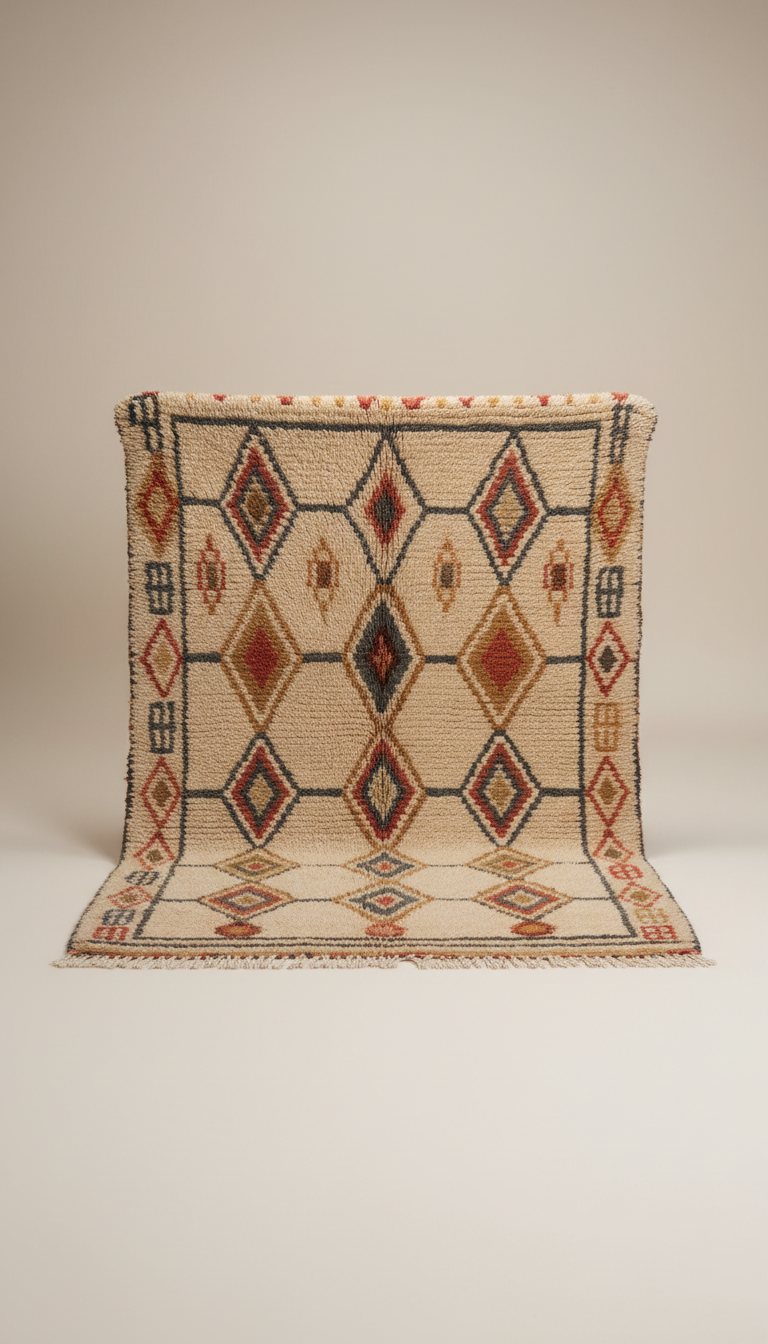 Beni Ourain wool rug